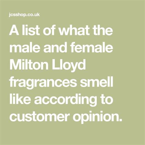 milton lloyd fragrance comparison list